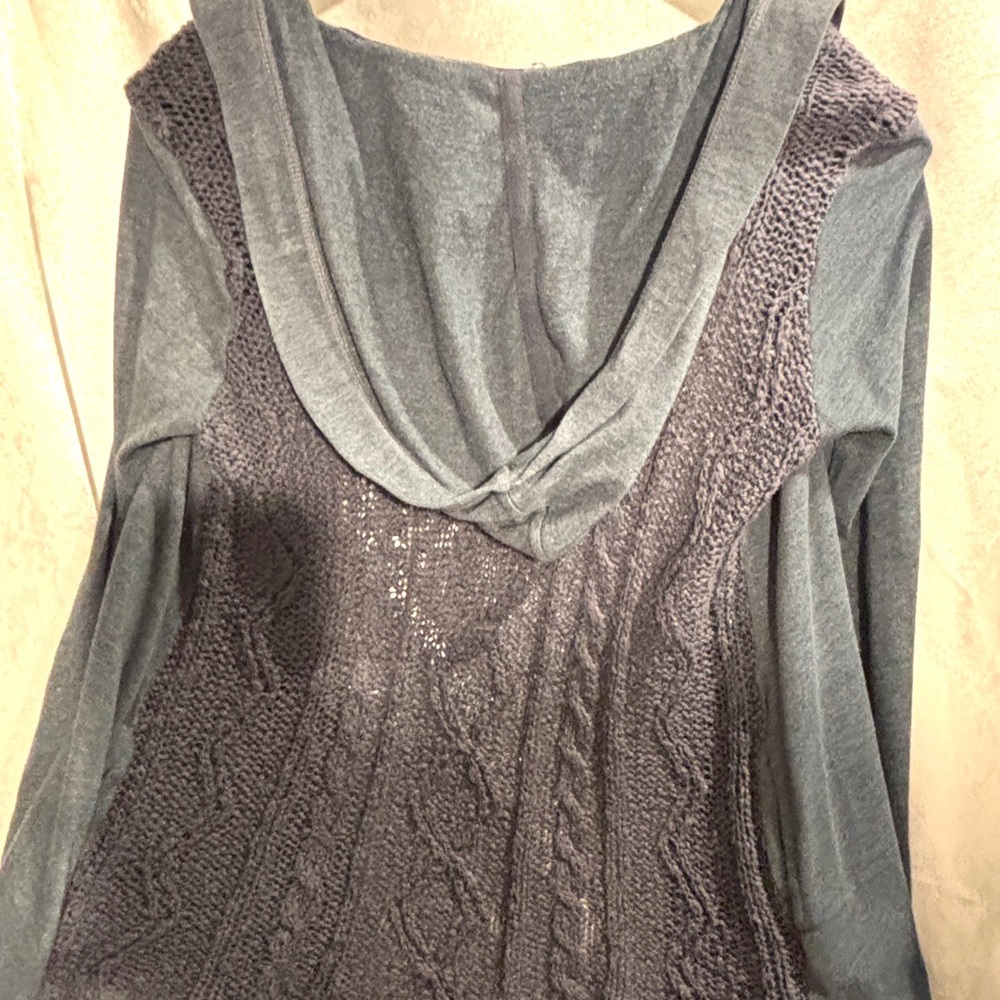 Lucky Brand knitted back Blue Cardigan large